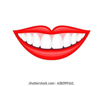Beautiful Smiling Mouth Healthy Teeth Dental Stock Vector (Royalty Free ...