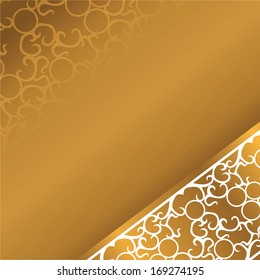 beautiful smooth gold background with white curves