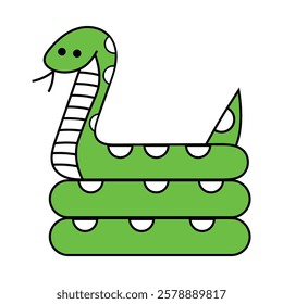 Beautiful snake vector line art illustration.