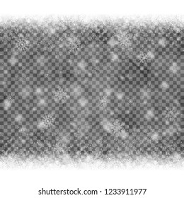 beautiful snow flakes background with transparency in vector file
