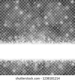 beautiful snow flakes background with transparency in vector file