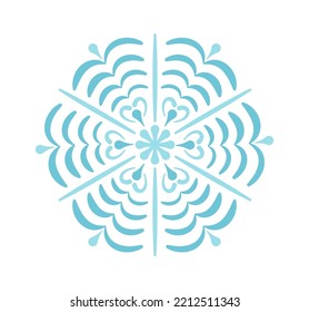 Hermoso icono de nieve plana Snowflake clima elemento único