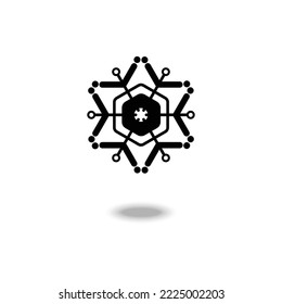 Beautiful snow icon vector isolated