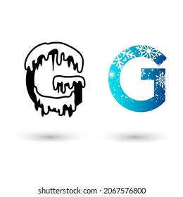 Beautiful Snow Letter G Typography