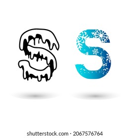 Beautiful Snow Letter S Typography