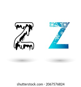 Beautiful Snow Letter Z Typography