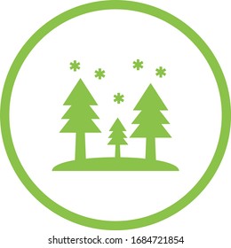 Beautiful Snow In Trees Glyph Vector Icon