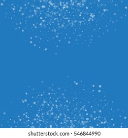 Beautiful snowfall. Abstract semicircle with beautiful snowfall on blue background. Vector illustration.