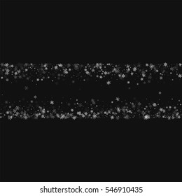Beautiful snowfall. Chaotic shape with beautiful snowfall on black background. Vector illustration.