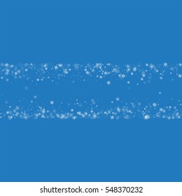 Beautiful snowfall. Chaotic shape with beautiful snowfall on blue background. Vector illustration.