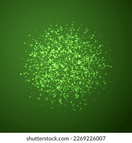 Beautiful snowfall christmas background. Subtle flying snow flakes and stars on christmas green background. Beautiful snowfall overlay template. Square vector illustration.