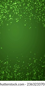Beautiful snowfall christmas background. Subtle flying snow flakes and stars on christmas green background. Beautiful snowfall overlay template. Vertical vector illustration.
