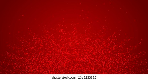 Schöner Schneefall-Weihnachtshintergrund. Subtile fliegende Schneeflocken und Sterne auf christlich-rotem Hintergrund. Schöne Schneefall-Overlay-Vorlage. Große Vektorgrafik.