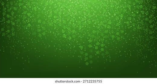 Hermoso fondo de Navidad de nevadas. Copos de nieve voladores sutiles y estrellas en el fondo verde de la Navidad. Hermosa Plantilla de superposición de nieve. Amplia Ilustración vectorial.