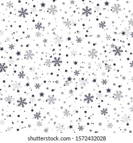 Beautiful snowflake background. Many beautiful patterns on a white background for cards, banners, or insert text. Merry Christmas concept and happy new year - vector