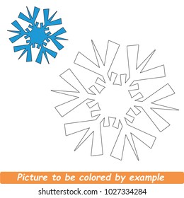 Beautiful Snowflake To Be Colored, The Coloring Book For Preschool Kids With Simple Educational Gaming Level.