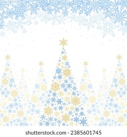 Beautiful snowflake blue Christmas tree