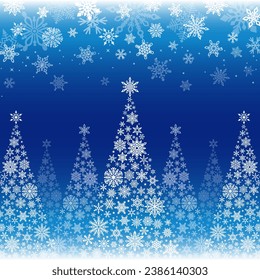 Schöner Schneeflocken, blauer Weihnachtsbaum