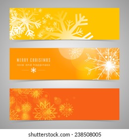 Beautiful Snowflake Decorated Website Header Or Banner Set For Merry Christmas Celebration