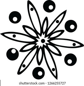 Beautiful snowflake floral abstract vector pattern decorative shape design for many creative ideas