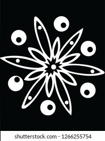 Beautiful snowflake floral abstract vector pattern decorative shape design for many creative ideas