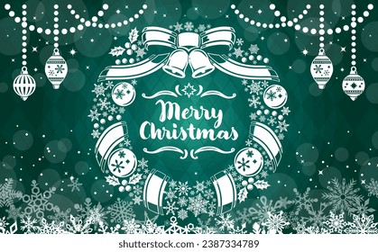 Beautiful Snowflake Green Christmas Wreath