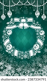 Beautiful Snowflake Green Christmas Wreath