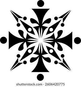 Beautiful snowflake icon boho style	