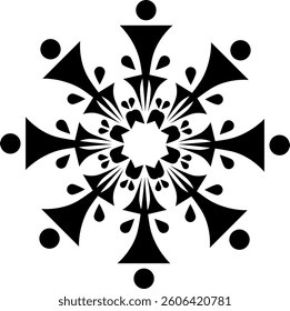 Beautiful snowflake icon boho style	