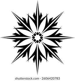 Beautiful snowflake icon boho style	