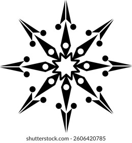 Beautiful snowflake icon boho style	