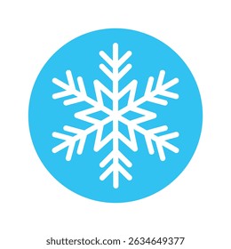 Hermosa línea de copo de nieve y el icono de Vector de relleno
