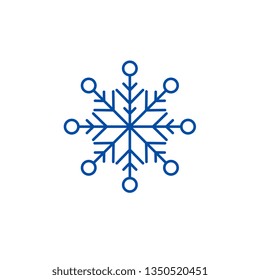 Beautiful snowflake line icon concept. Beautiful snowflake flat  vector symbol, sign, outline illustration.