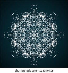 a beautiful snowflake as a New Year and Xmas symbol
