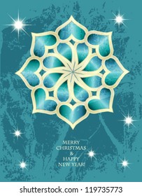 Beautiful snowflake in the night sky, the Christmas card