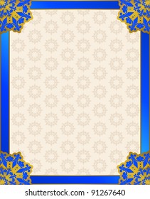 Beautiful snowflake with ornament. Vector