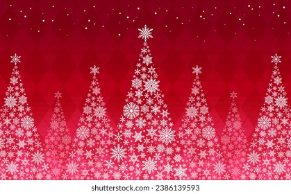 Schöner Schneeflocken, roter Weihnachtsbaum