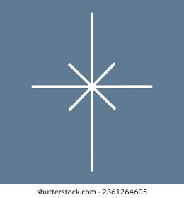 Hermoso copo de nieve o estrella, elemento de diseño invernal, vector plano