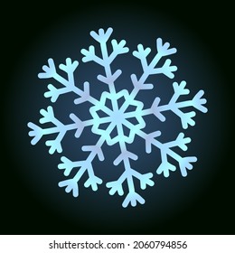 Schöne Schneeflocke für Winterdesign, Symbol für Neujahr und Weihnachtsferien