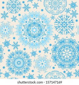 Beautiful snowflakes. Abstract seamless background with trendy elements.Vector pattern for web-design, textile, graphic design. 