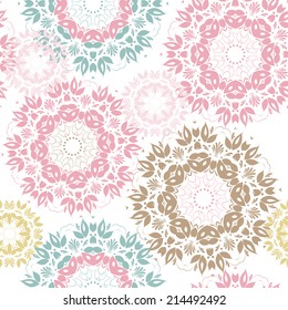 Beautiful snowflakes. Abstract seamless background with trendy elements. Beautiful snowflakes. Floral elements. Vector pattern for web-design, textile, graphic design. 