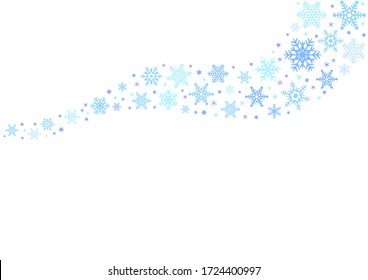 Beautiful snowflakes flying in the wind