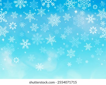 Beautiful snowflakes and glitter background