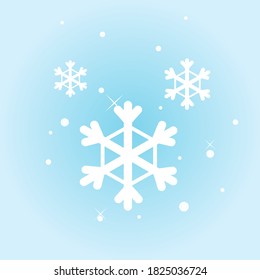 Beautiful snowflakes on gradient background icon sign for web or application.