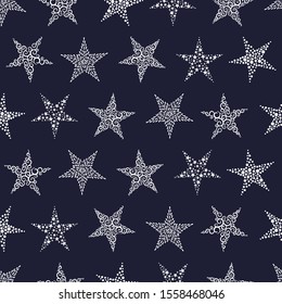 Beautiful Snowflakes seamless pattern - hand drawn, great for Christmas or New Years themed fabrics, banners, wrapping paper, wallpaper or cards - vector surface design