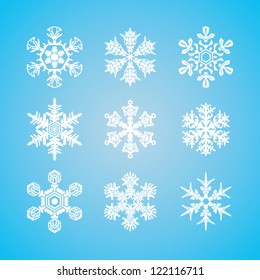 Beautiful snowflakes set