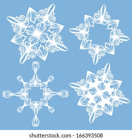 beautiful snowflakes set - vector design winter collection