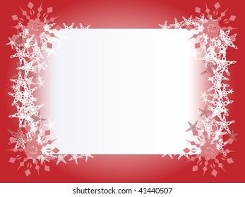 Beautiful snowflakes surround space for your text or image - layered, no masks or meshes