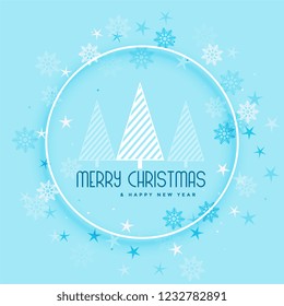 beautiful snowflakes and tree background for merry christmas