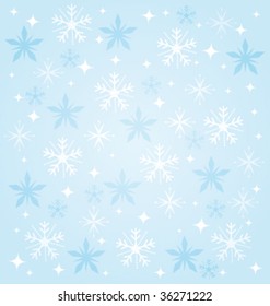 Beautiful snowflakes vector background.